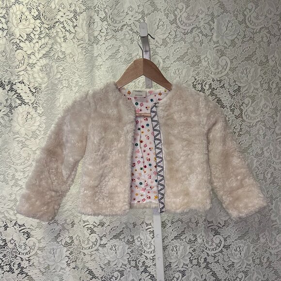 Children’s 5T Genuine Kids Jacket Faux Fur, Patterned Lining - Picture 1 of 3